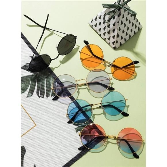 28 Pairs Round Hippie Sunglasses Colored Disco Glasses 70s Outfits Groovy Party - Picture 6 of 6